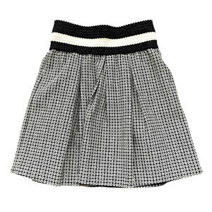 Maeve XS Mini Skirt Anthropologie Twirl A-Line Black Ecru White